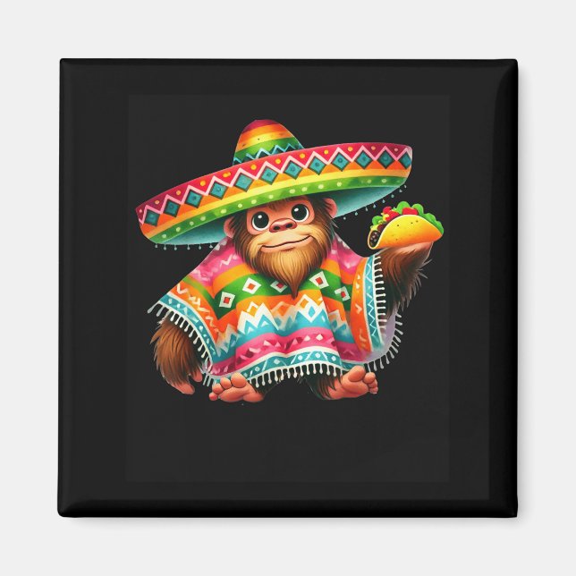 Bigfoot Taco Cinco De Mayo Sasquatch Mexikanska Ba Magnet (Framsidan)