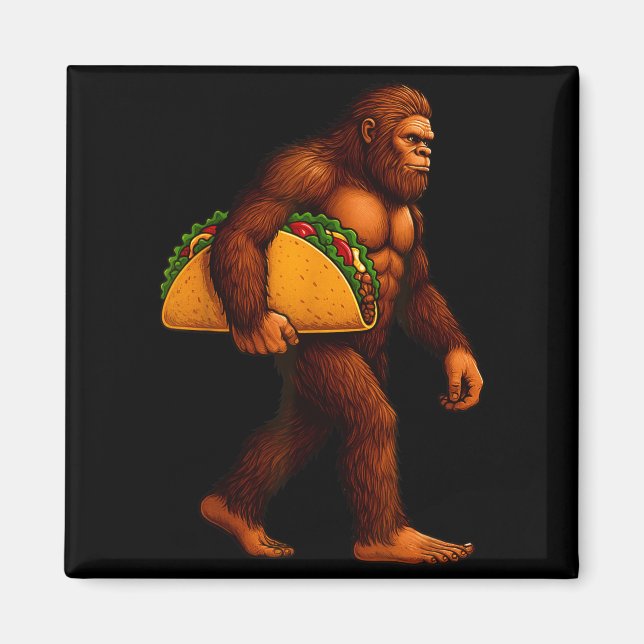 Bigfoot Taco Sasquatch Walking Taco Funny Shirt Me Magnet (Framsidan)