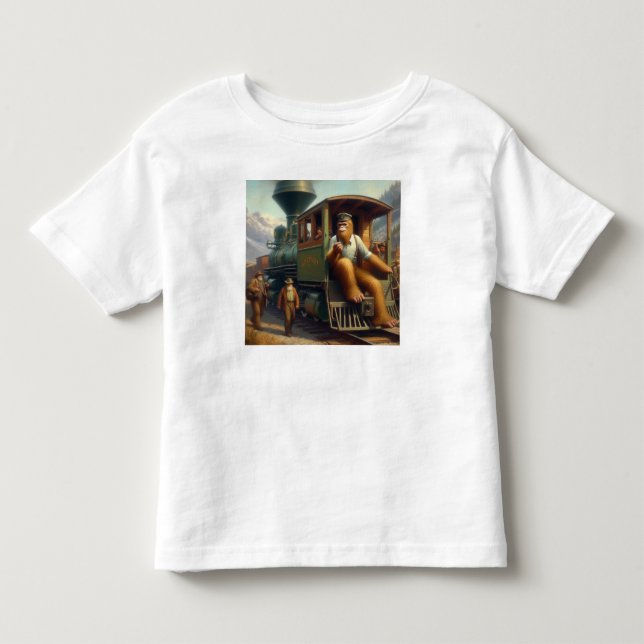 Bigfoot Tåg Ingenjör T Shirt (Framsida)