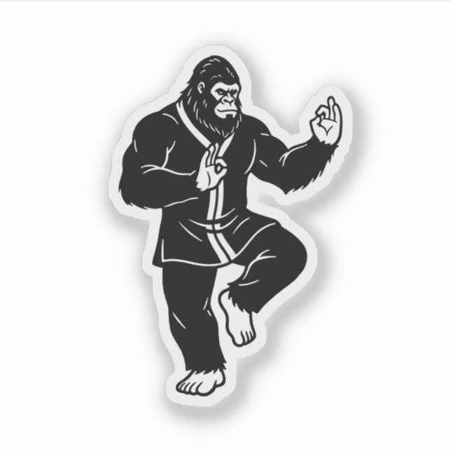 Bigfoot Tai Chi Klistermärken (Framsida)
