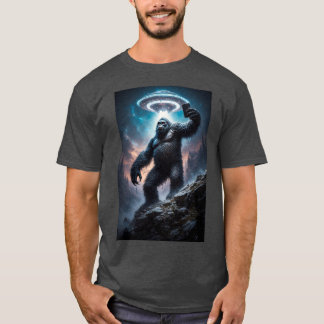 Bigfoot taking a Selfie with UFOs T Shirt