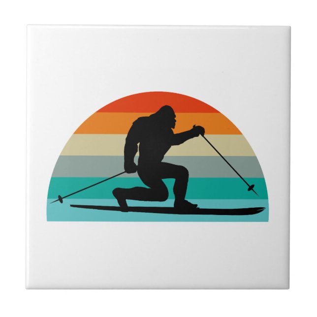 Bigfoot Telemark Skiing Rainbow Kakelplatta (Framsidan)