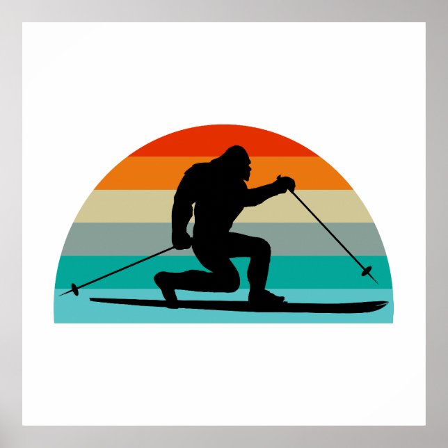 Bigfoot Telemark Skiing Rainbow Poster (Framsidan)
