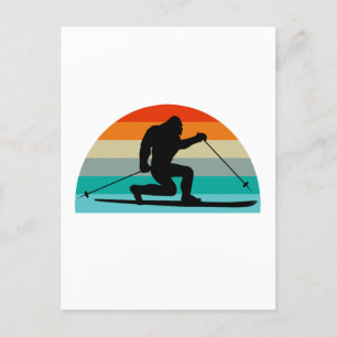 Bigfoot Telemark Skiing Rainbow Vykort