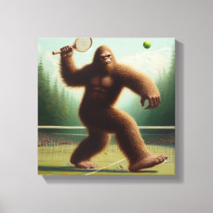 Bigfoot Tennis Canvastryck