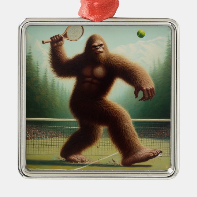 Bigfoot Tennis Julgransprydnad Metall (Framsidan)