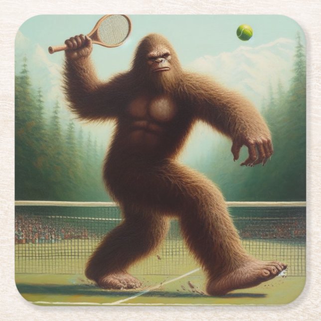 Bigfoot Tennis Underlägg Papper Kvadrat (Framsidan)