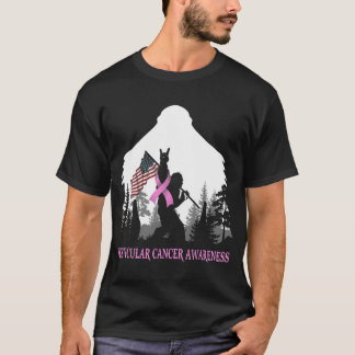 Bigfoot Testicular Cancer Awareness US Flagga T Shirt
