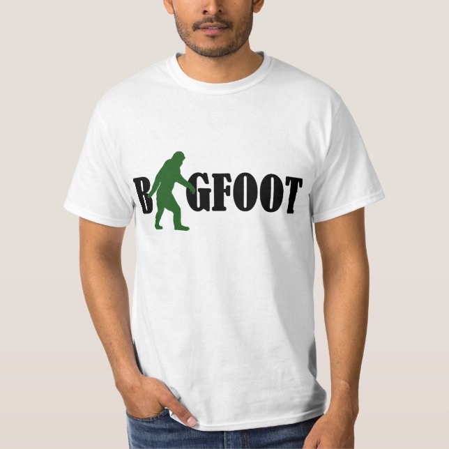 Bigfoot-text & grön squatch-grafik tee (Framsida)