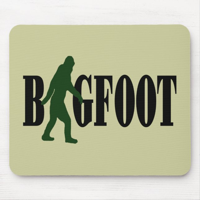 Bigfoot-text och grönt-batchgrafik musmatta (Framsidan)