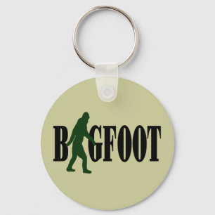 Bigfoot-text och grönt-batchgrafik nyckelring