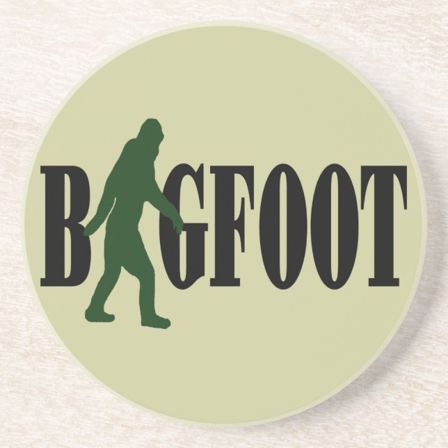 Bigfoot-text och grönt-batchgrafik underlägg sandsten (Framsidan)