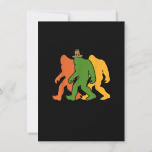 Bigfoot Thanksgiving Day Coola Sasquatch Fall Autu Inbjudningar