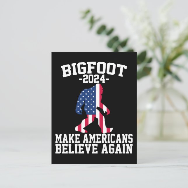 Bigfoot till president 2024 vykort (Stående Fram)