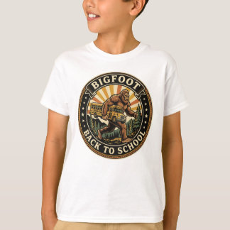 Bigfoot Tillbaka Till Skolan Rolig Retro Monster  T Shirt