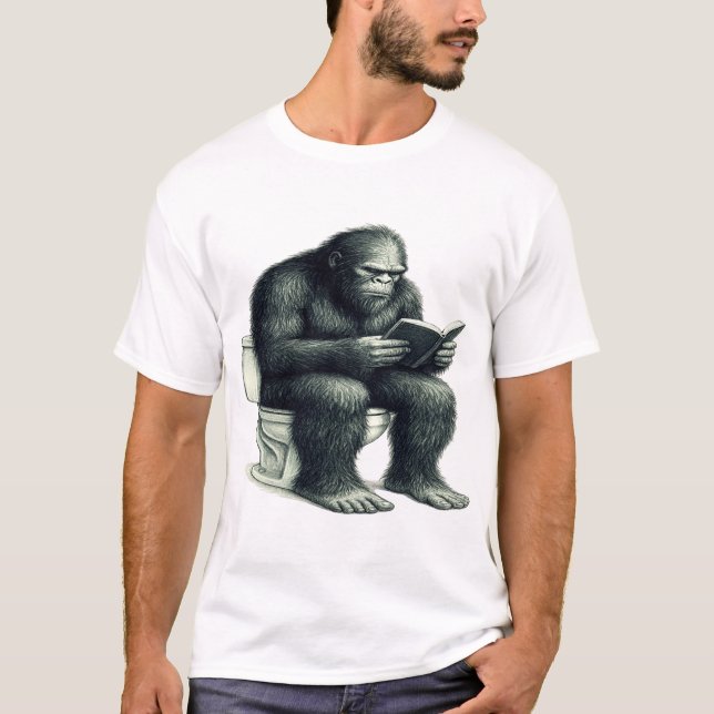 Bigfoot Toalett  T Shirt (Framsida)