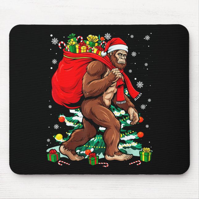Bigfoot Tomte Bärande Julpåse Xmas Hatt Sasq Musmatta (Framsidan)