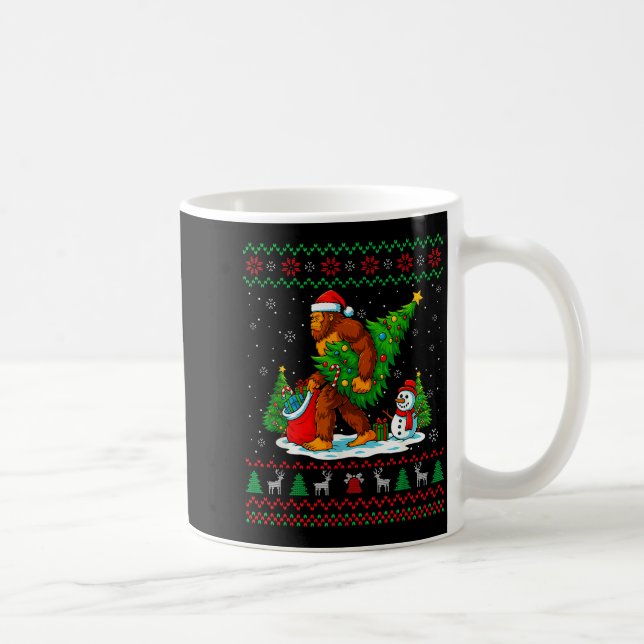 Bigfoot Tomte Fula Julgran Roliga Xmas Ljus Kaffemugg (Höger)