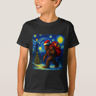 Bigfoot Tomte jul stjärnklar natt Sasquatch Van T Shirt