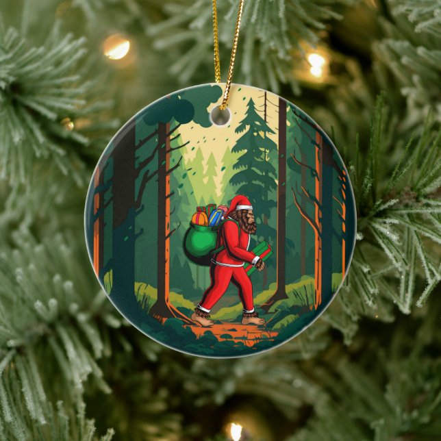 Bigfoot Tomte Presentpåse Julgransprydnad Keramik (Träd)
