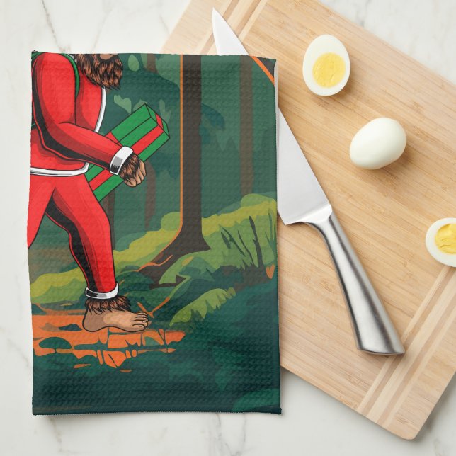 Bigfoot Tomte Presentpåse Kökshandduk (Vikt i Fjärdedel)