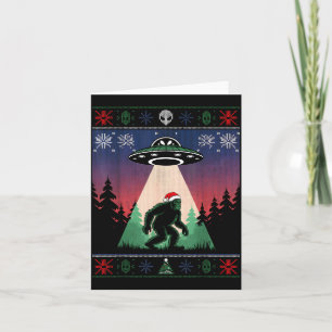 Bigfoot Tomte Ufo Utomjording Rolig Fult Jul Sweat Kort
