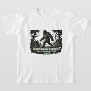 Bigfoot Tro På Dig Själv Barn Rolig Sasquatch T Shirt