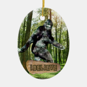 Bigfoot tror jag prydnaden julgransprydnad keramik