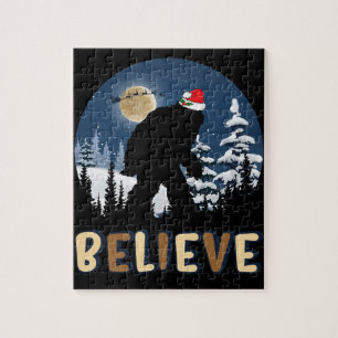 Bigfoot tror på julklapp Sasquatch Julafton Pussel