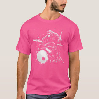 Bigfoot trummor rolig gorilla apa trummis t shirt