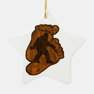 Bigfoot tryck julgransprydnad keramik