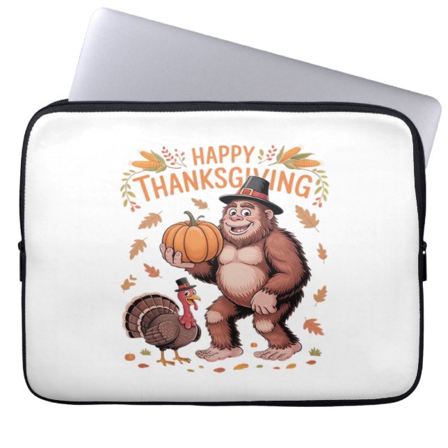Bigfoot Turkey Pumpkin Thanksgiving Day Classic T- Laptop Fodral (Framsidan)