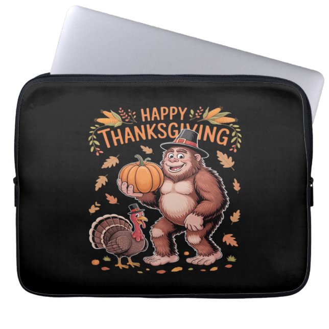 Bigfoot Turkey Pumpkin Thanksgiving Day Classic T- Laptop Fodral (Framsidan)