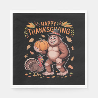 Bigfoot Turkey Pumpkin Thanksgiving Day Classic T- Pappersservett