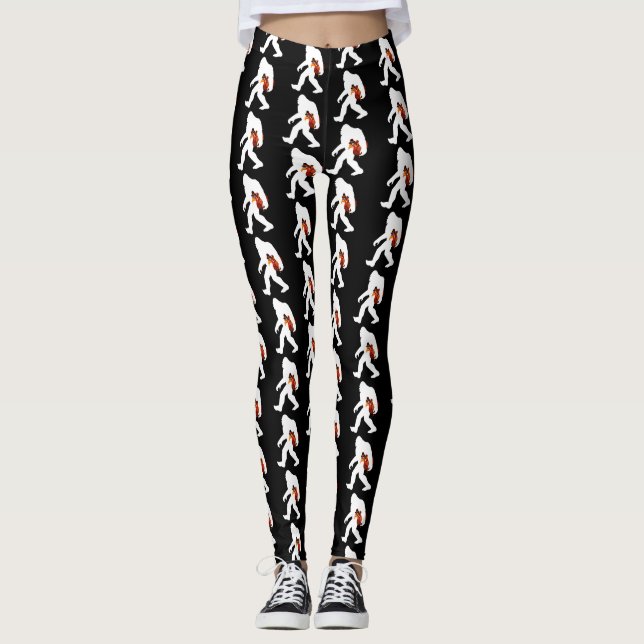 Bigfoot Turkiet rolig thanksgivingdag Leggings (Framsida)