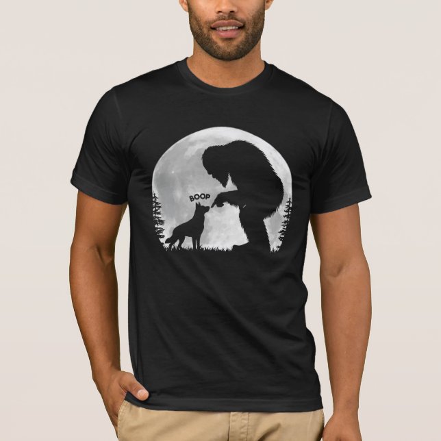 Bigfoot Tysk Shepherd Näsa Boop T Shirt (Framsida)