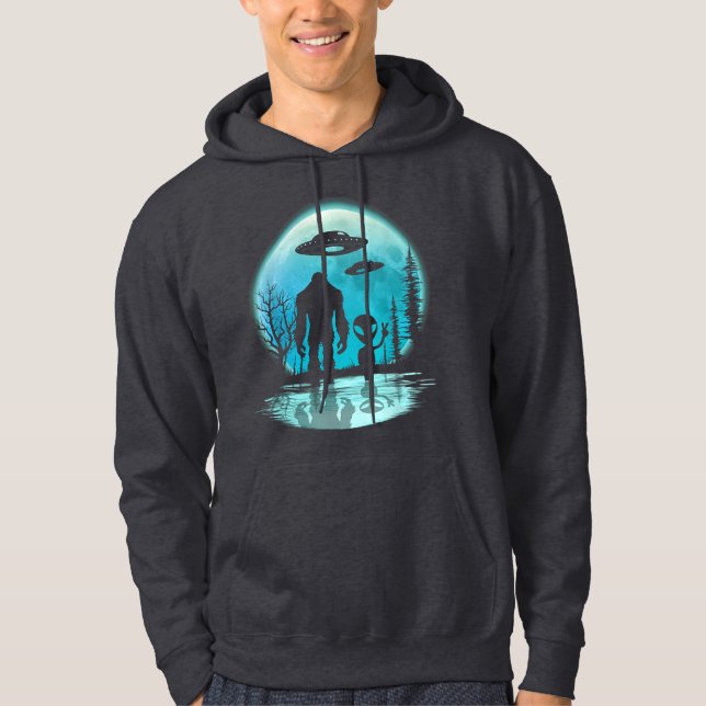 Bigfoot UFO Alien Hoodie (Framsida)