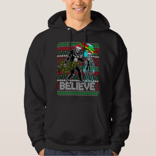 Bigfoot UFO Alien Julgåva Alien Bigfoot Ugl Hoodie