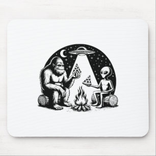 Bigfoot Ufo Alien Pizza Läggereld Vandring Kamera Musmatta