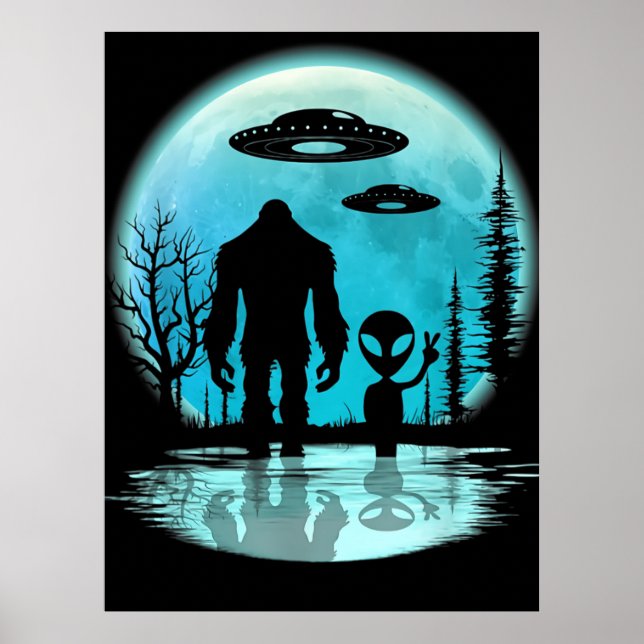 Bigfoot UFO Alien Poster (Framsidan)