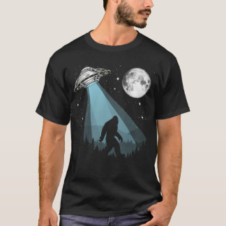 Bigfoot UFO Conspiracy Måne Stars Nattnatatur T Shirt