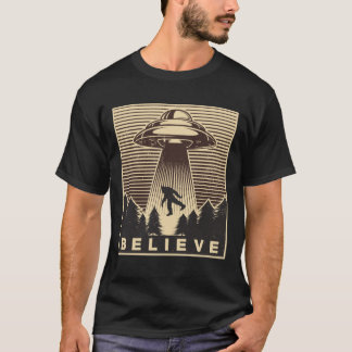 Bigfoot Ufo Retro-Vintage T Shirt