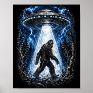 Bigfoot ufo utomjording bortförande rolig sasquatc poster