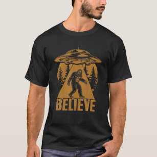 Bigfoot UFO-Utomjordingar BELIEVE Sasquatch Yeti M T Shirt