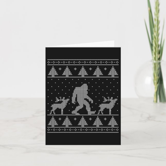 Bigfoot Ugly jul Sweater Kort (Framsida)