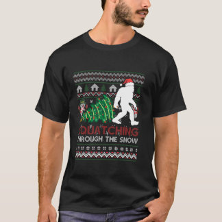 Bigfoot Ugly Santa Hat Light Funny Sasquatch Chris T Shirt