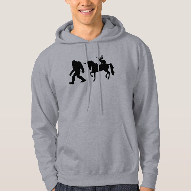Bigfoot, Unicorn och Jack A Lope Hoodie (Framsida)