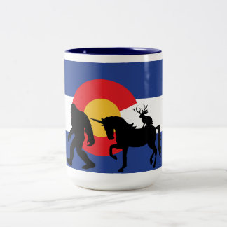 Bigfoot, Unicorn och Jackalope Två-Tonad Mugg