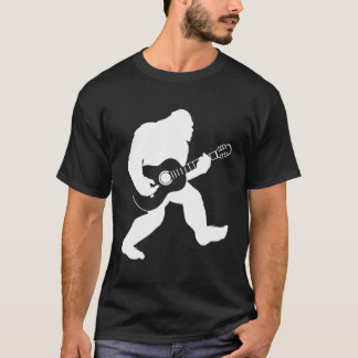 Bigfoot-uppspelning av akustiskt gitarr t shirt