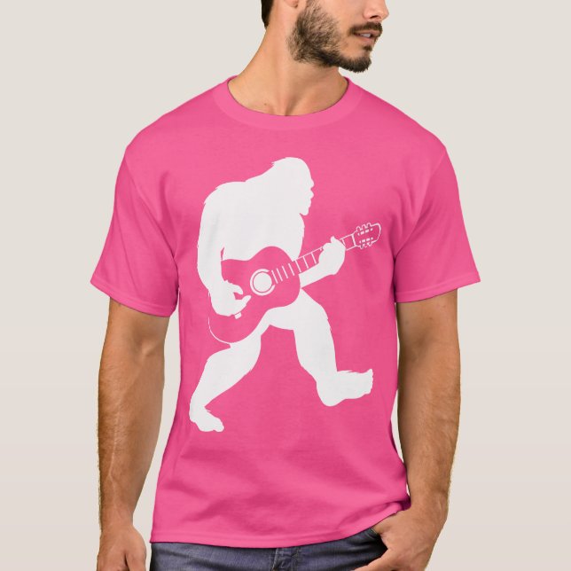 Bigfoot-uppspelning av akustiskt gitarr t shirt (Framsida)